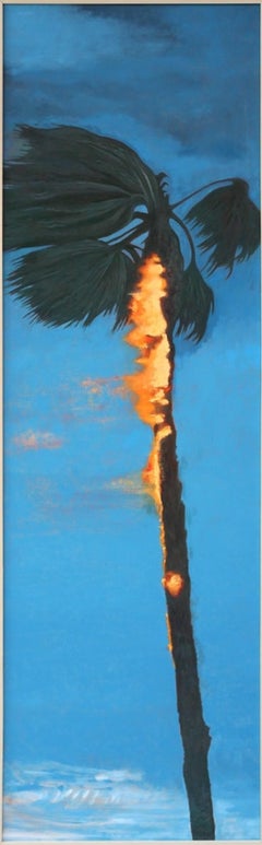 Peinture à l'huile réaliste de palmier, « Paysage 2 ».