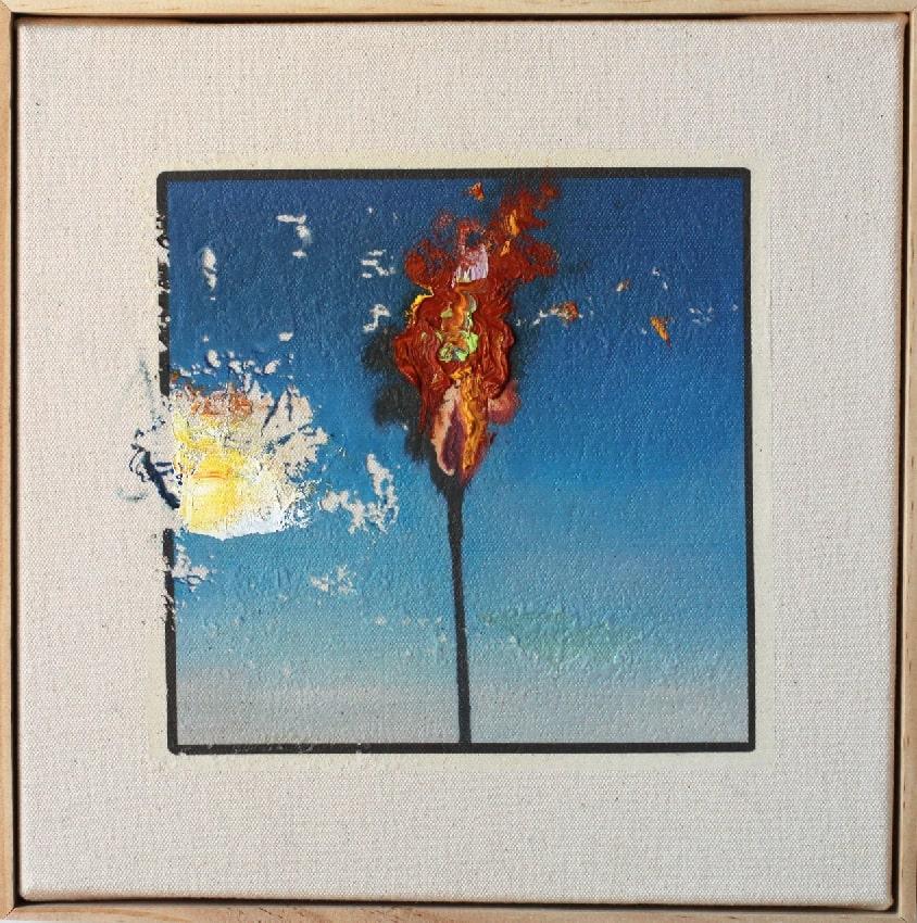 Perry Vàsquez Landscape Painting - Contemporary Conceptual Palm Tree Painting, "The Ideal Copy 0023"