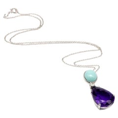 PERSA necklace with Turquoise and Amethyst.