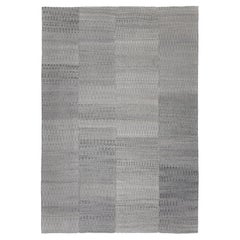 Persain Handwoven Damavand Flatweave Rug in Natural Gray Tones