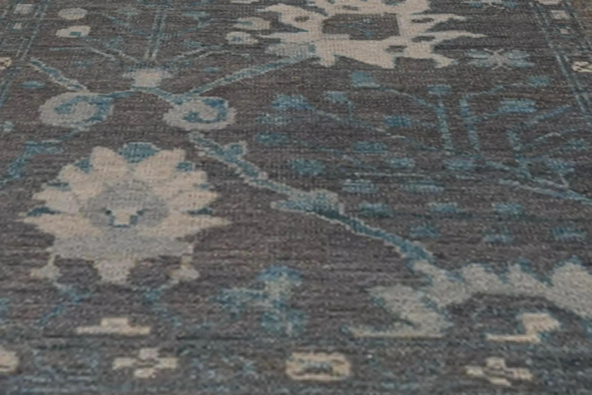 Hand-Woven Persain Runner Rug (39 x 216) - Oushak Design For Sale