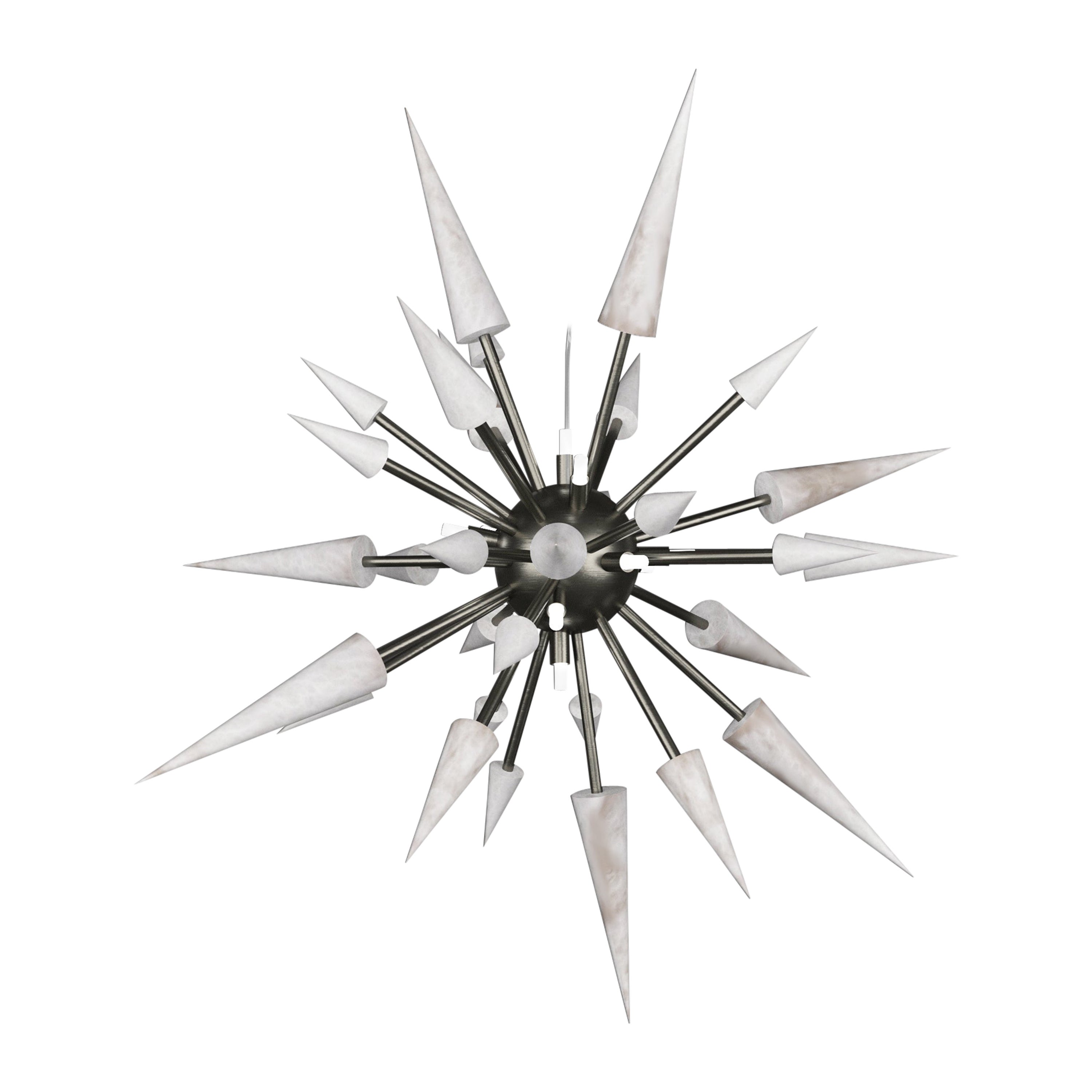 Perseo 100 Brushed Black Metal Pendant Lamp by Alabastro Italiano For Sale