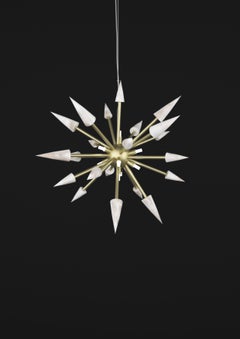 Perseo 50 Brushed Brass Metal Pendant Lamp by Alabastro Italiano