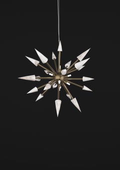 Perseo 50 Brushed Burnished Metal Pendant Lamp by Alabastro Italiano