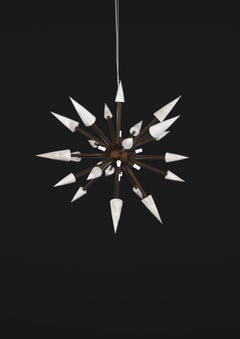 Perseo 50 Ruggine Of Florence Metal Pendant Lamp by Alabastro Italiano
