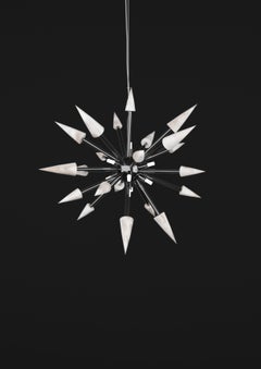 Perseo 50 Shiny Black Metal Pendant Lamp by Alabastro Italiano