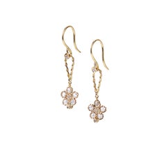 Persephone 18K Rose-Cut Diamond Flower & Vine Detachable Dangle Earrings