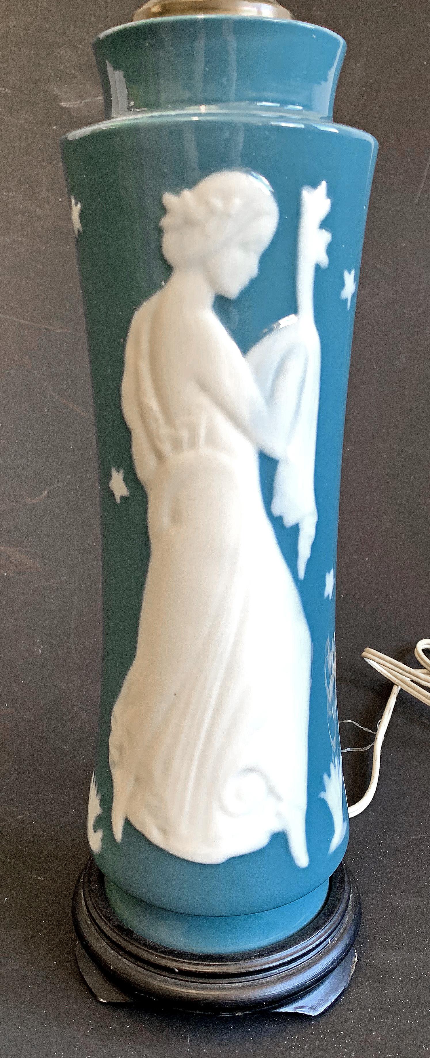 Art déco « Persephone, déesse du printemps », rare lampe de bureau en porcelaine Art Déco par Lenox en vente