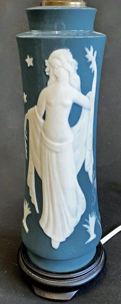 « Persephone, déesse du printemps », rare lampe de bureau en porcelaine Art Déco par Lenox