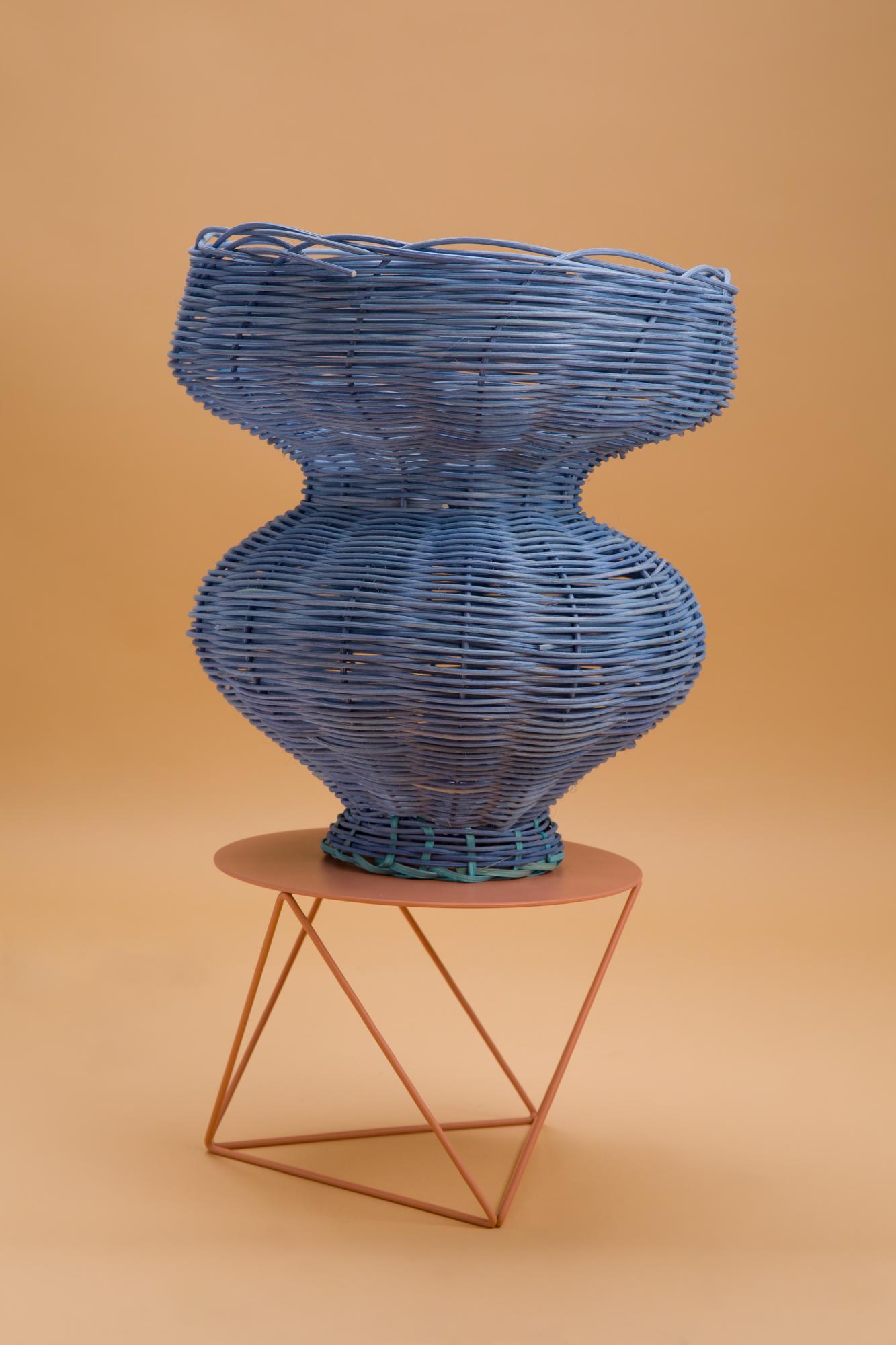 American Persephone Vase Woven in Denim by Studio Herron