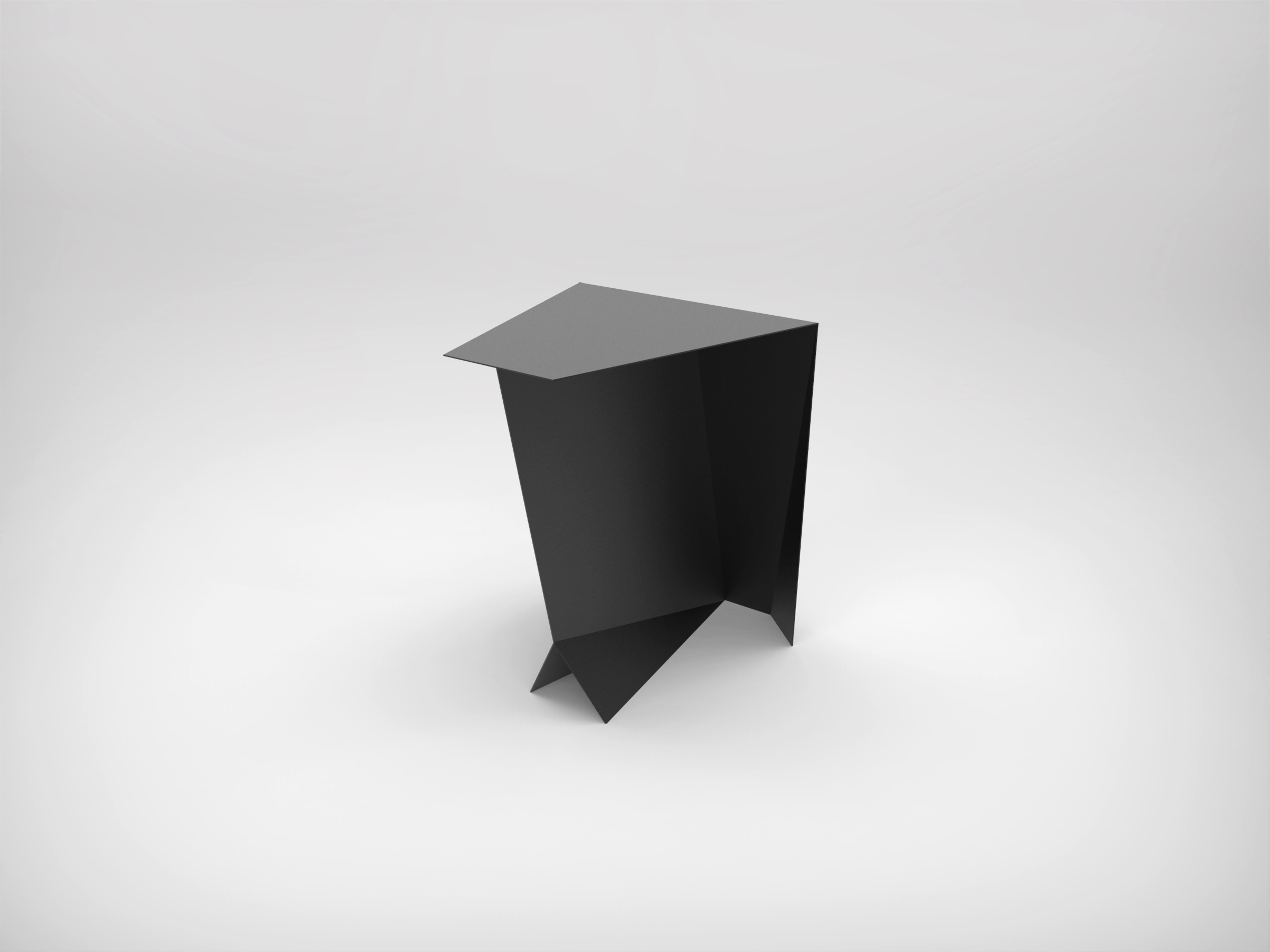 Perseus side table is conceived by 06d design studio

Black steel. Matt finish.
55 x 43 x 43 cm

Limited edition of 33 pieces