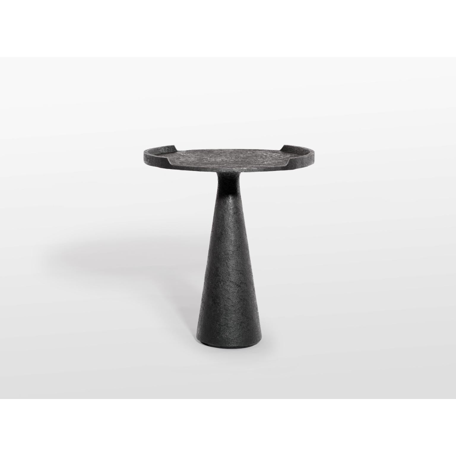 Perseus Side Table in Cast Bronze With Custom Hammered Patina by OZA Design For Sale 7