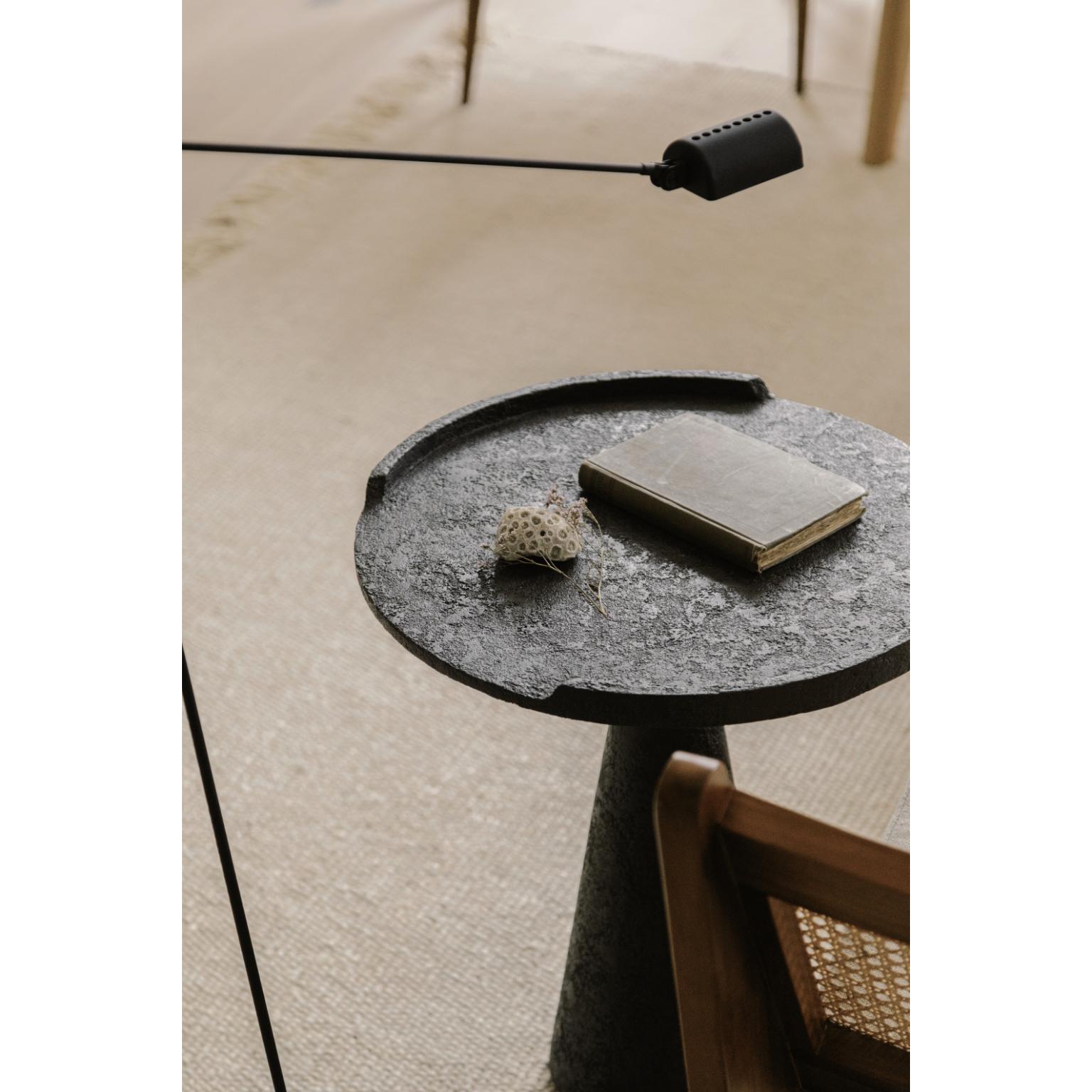 Contemporary Perseus Side Table in Cast Bronze With Custom Hammered Patina by OZA Design For Sale
