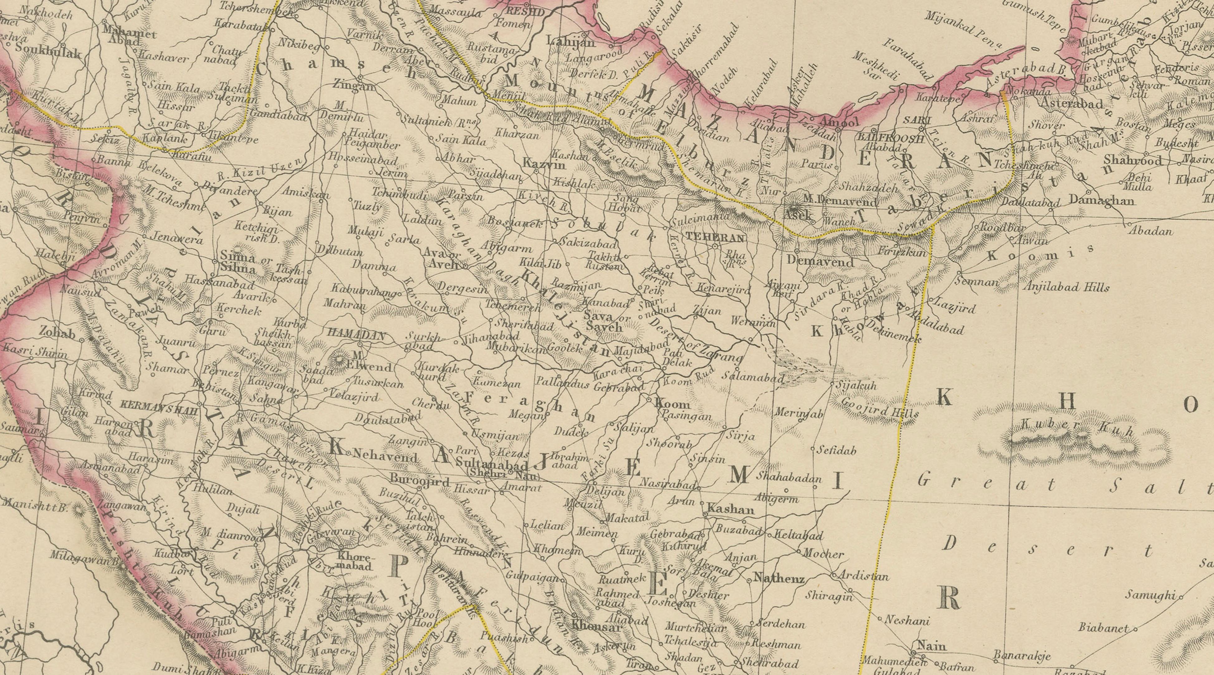 Persia, Afghanistan and Beloochistan, Antique Map of Iran Region, Blackie 1860