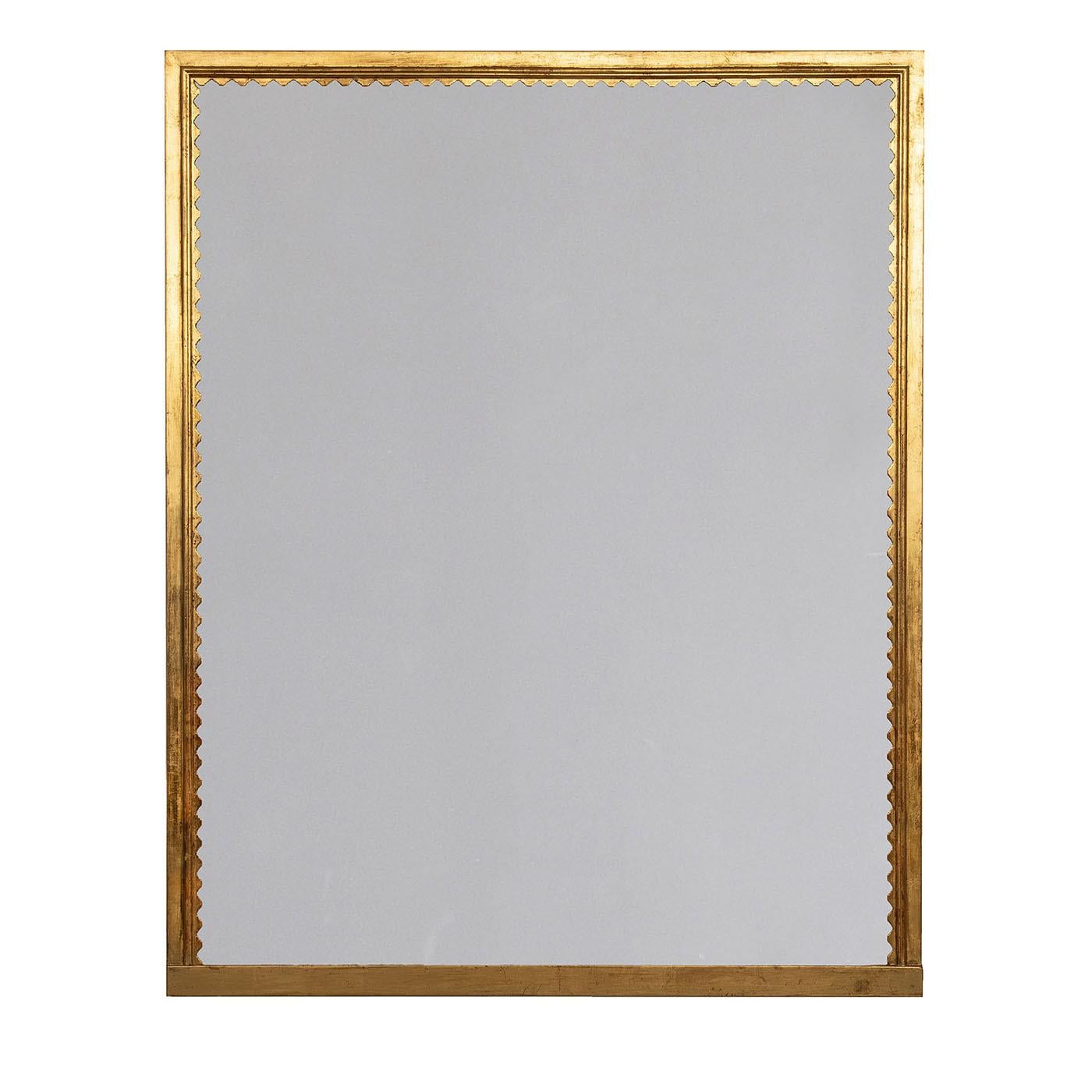 XXIe siècle et contemporain Miroir mural de style géométrique persan en bois à feuilles d'or par Spini Firenze en vente