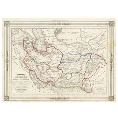 Persans dévoilés : carte ancienne d'Iran, d'Afghanistan et au-delà, 1852