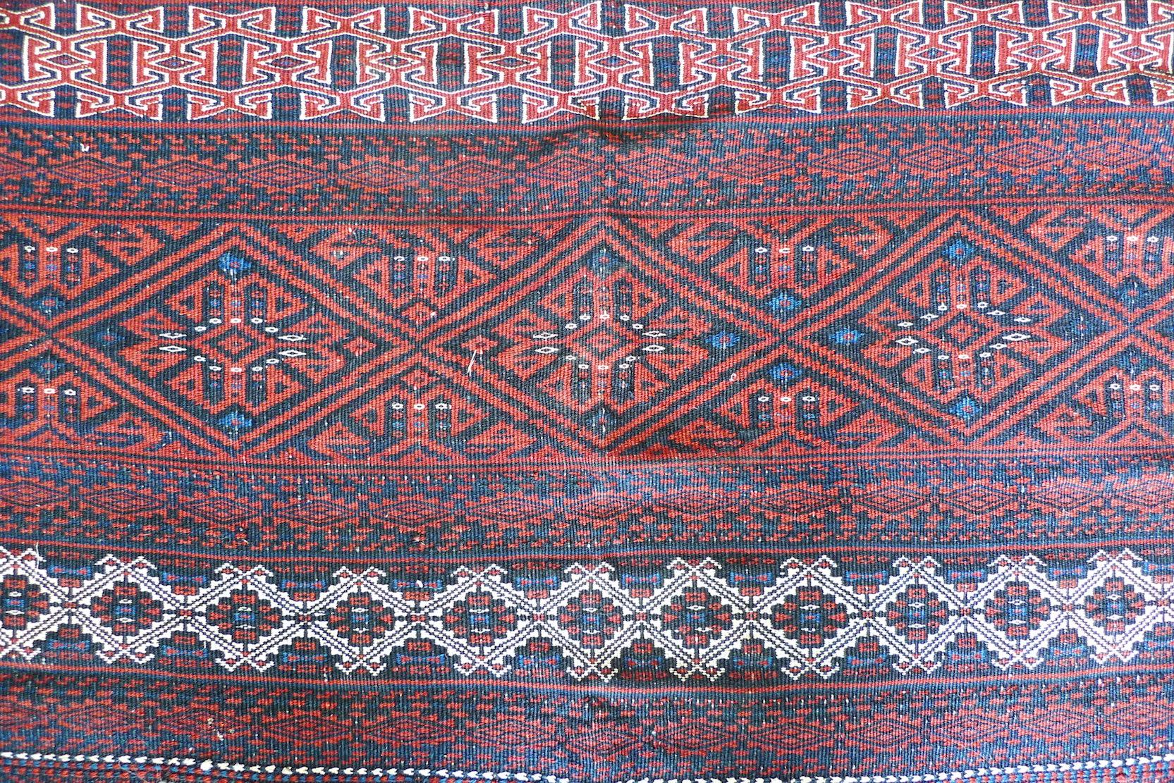 Persian 1940s Balochistan Soumak Flatweave Wool Rug For Sale 5