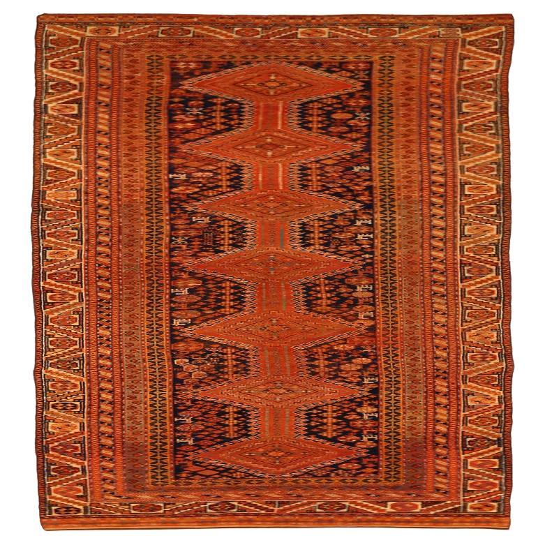Tappeto Persiano Afshar Runner - Lana Nero Rosso Giallo Design - 92706 in vendita
