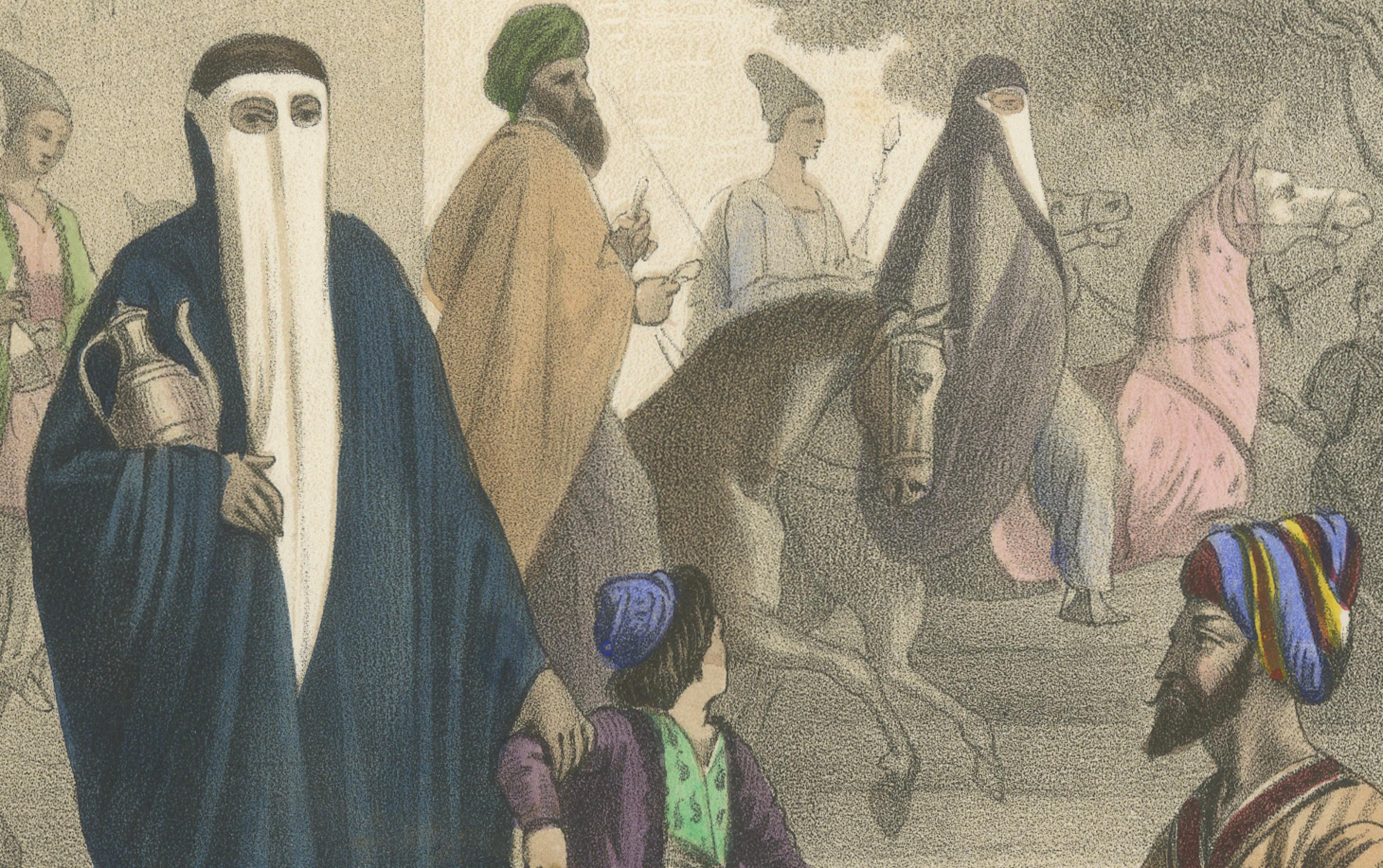 Persian and Armenian Figures – Asia Minor and Khorasan Costumes, c.1845 en Bueno estado para la venta en Langweer, NL