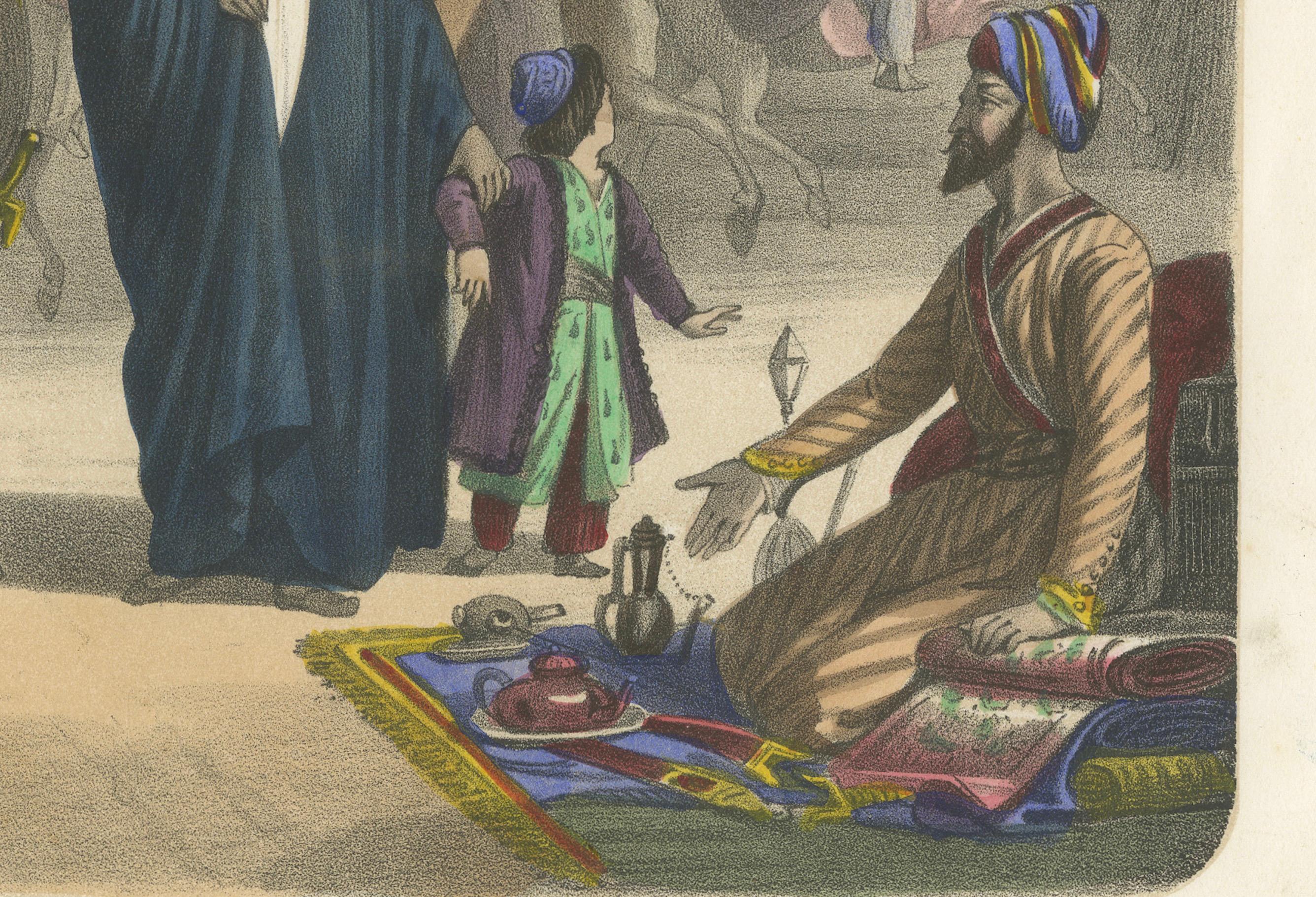 Persian and Armenian Figures – Asia Minor and Khorasan Costumes, c.1845 Mediados del siglo XIX en venta