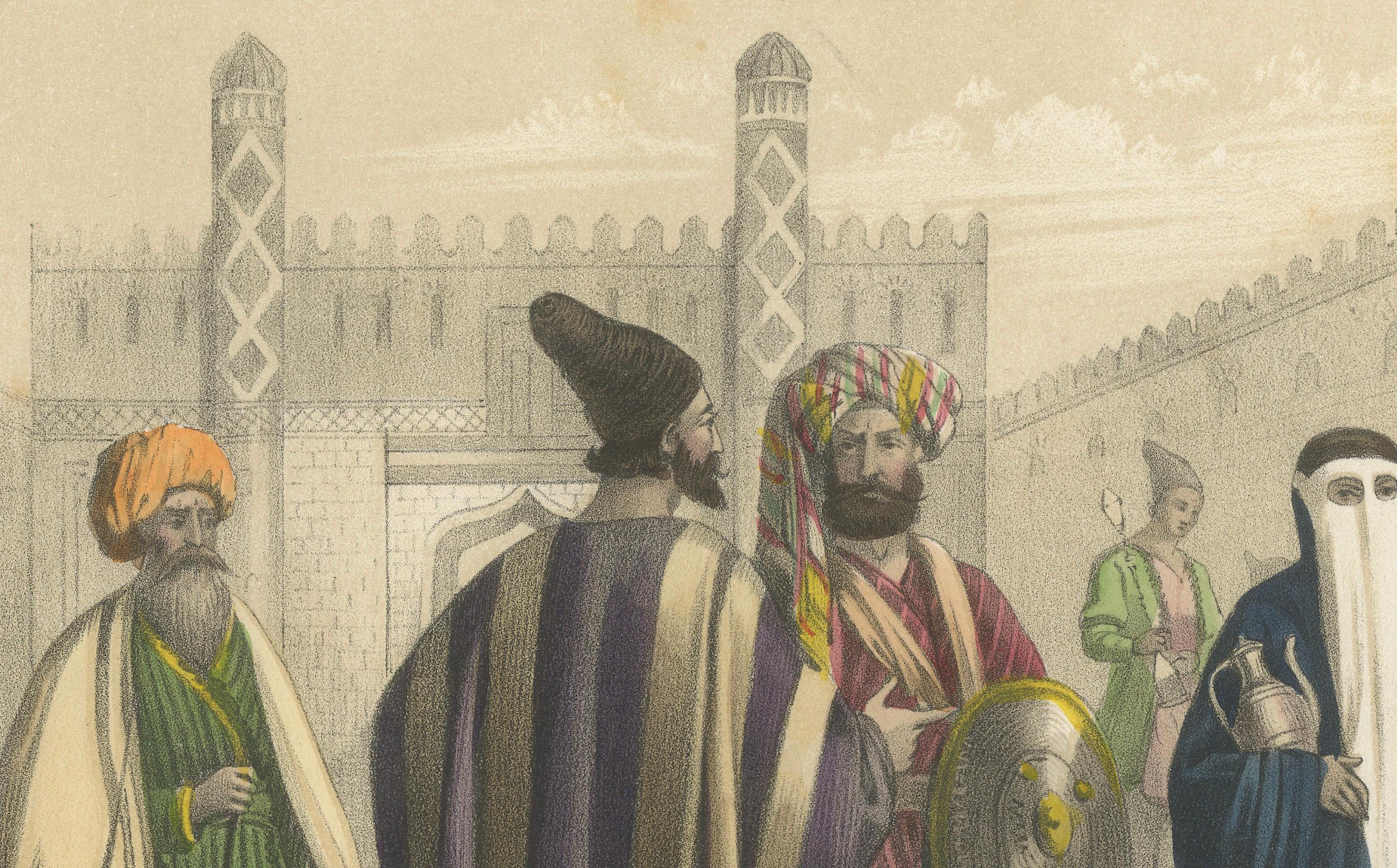 Persian and Armenian Figures – Asia Minor and Khorasan Costumes, c.1845 Papel en venta