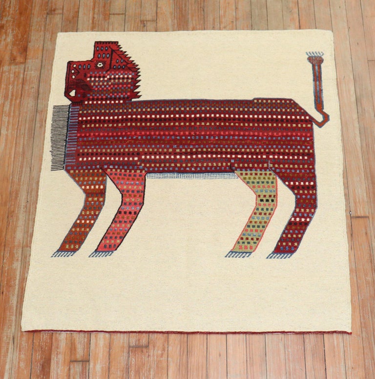 Persian Animal Kilim Wall Hanging at 1stDibs