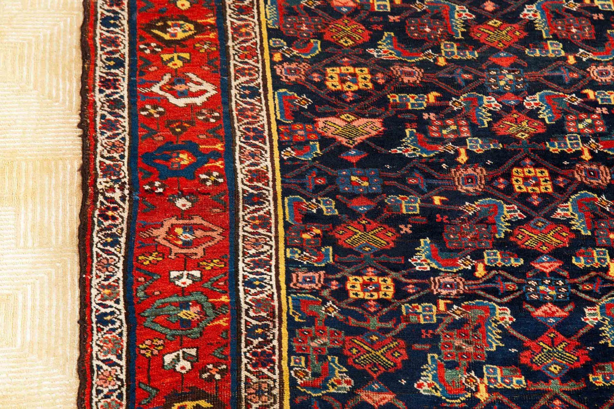 Wool Persian Antique Bidjar Bijar Runner Rug Carpet circa 1920  9.25’ x 4.5' For Sale