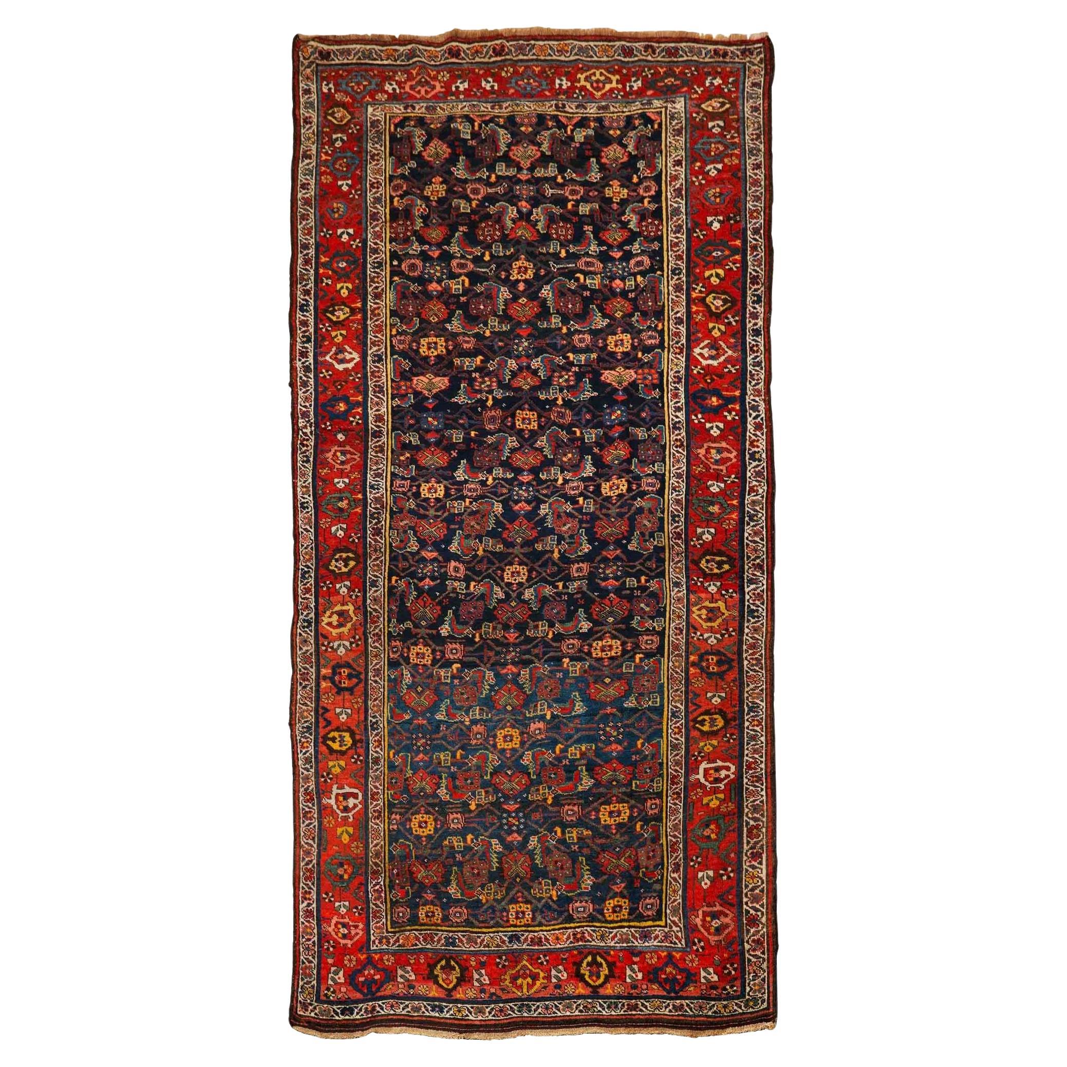 Persian Antique Bidjar Bijar Runner Rug Carpet circa 1920  9.25’ x 4.5' For Sale