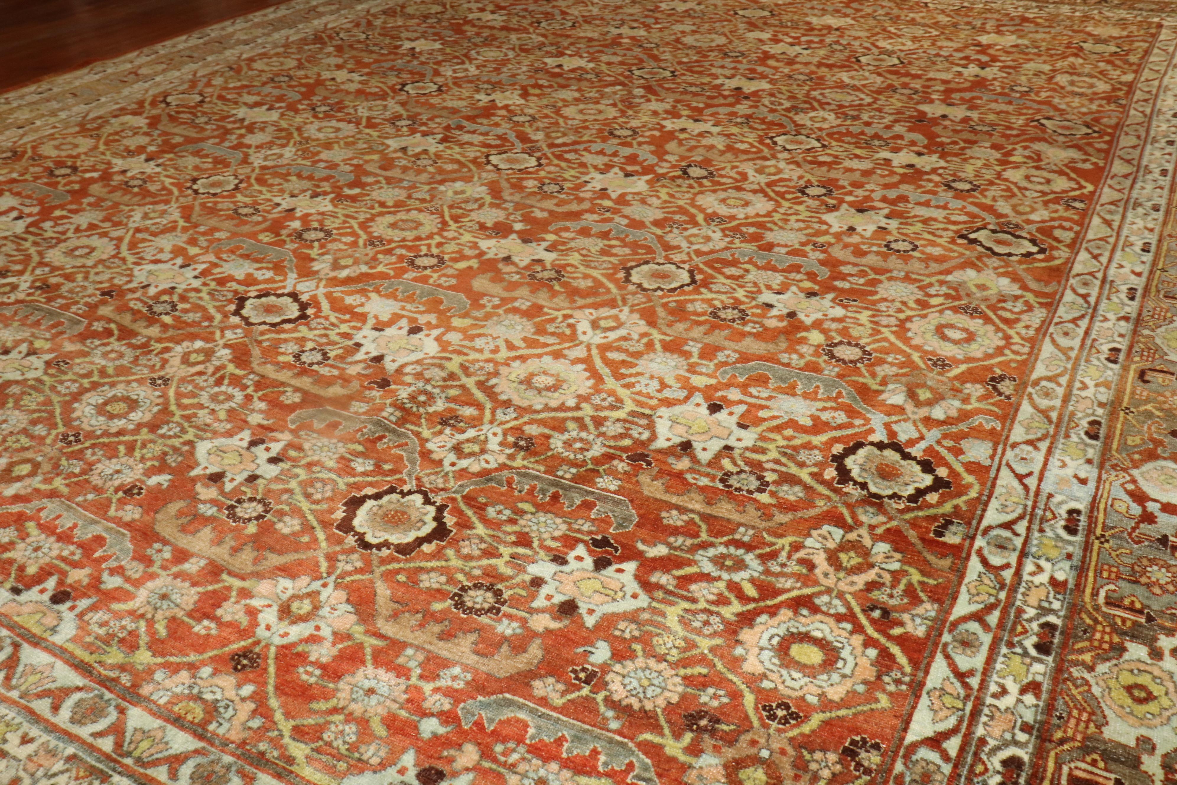 Hand-Knotted Persian Antique Bidjar Rug For Sale