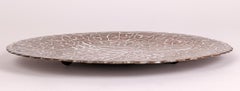 Persian Antique Islamic Silver Inlay Copper Dish