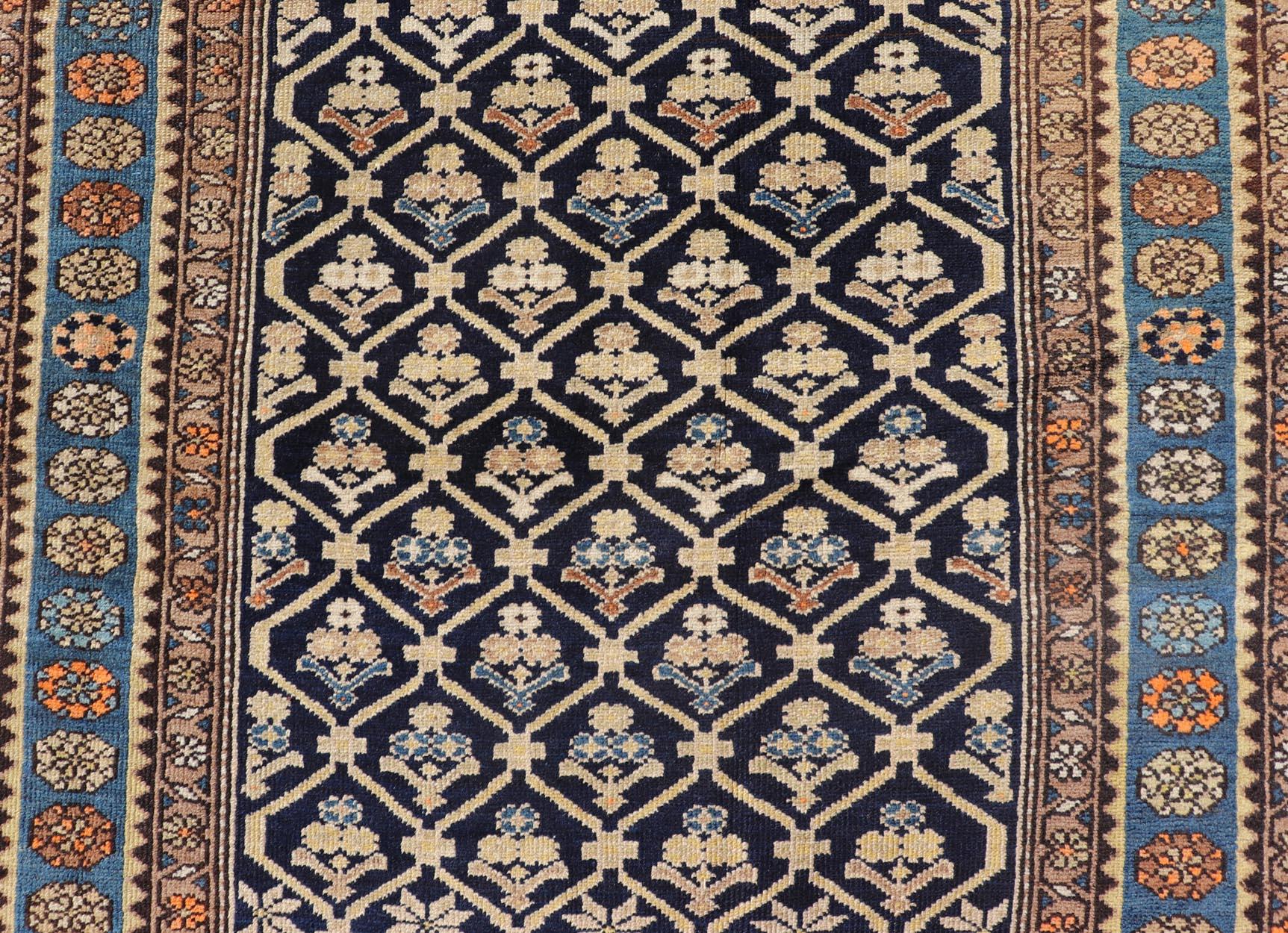 Persian Antique Malayer Rug with Layered Motifs and Geometric Design For Sale 5