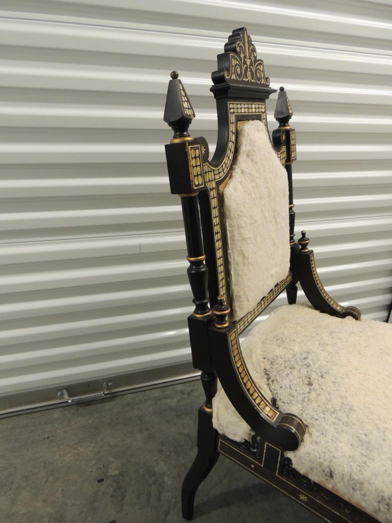Persian Antique MotherofPearl inlaid Ebonized Wood Side Chair at 1stDibs