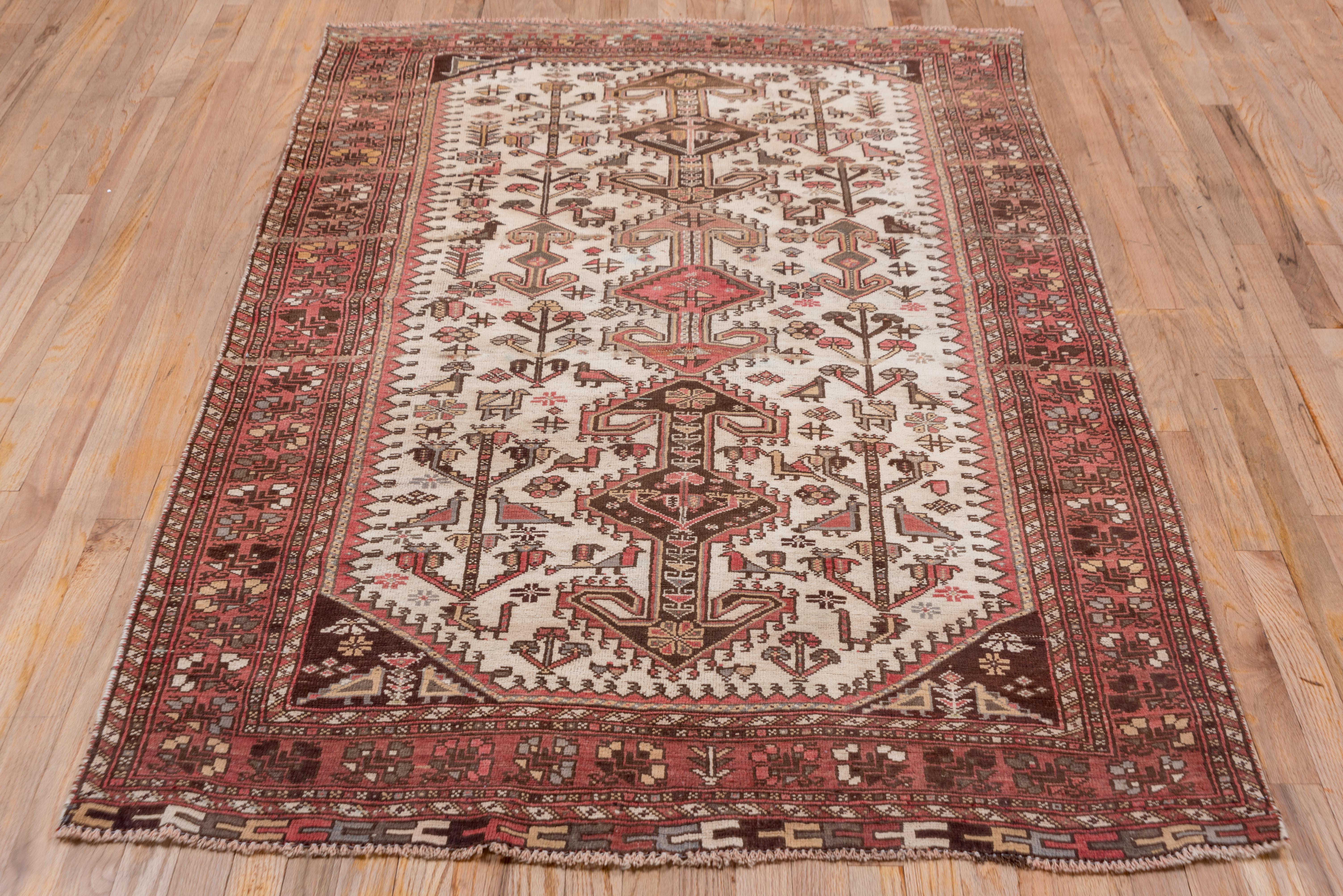 Persian Antique Rug Circa 1940s in Multicolor Traditional Wool Hand Knotted For Sale 2