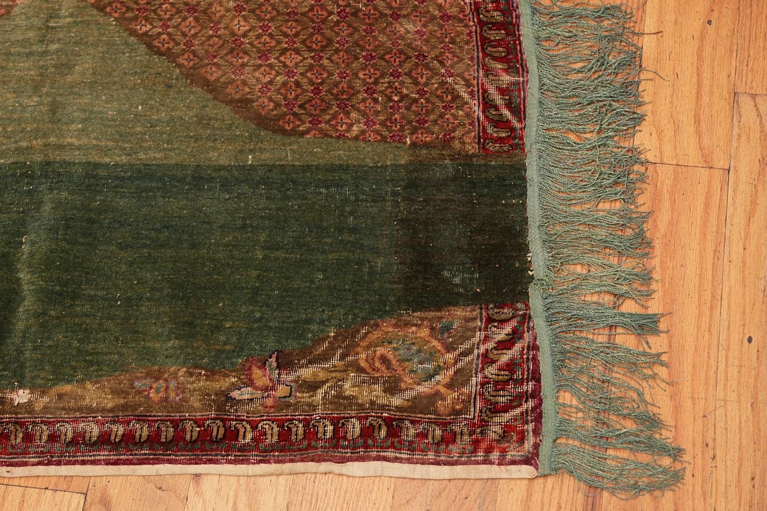 Persischer antiker Kerman-Pferdebezug aus Seide, 3' x 3'1