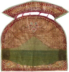 Persian Antique Silk Kerman Horse Cover 3' x 3'1"