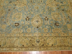 Zabihi Collection Blue Gold Persian Antique Tabriz Rug
