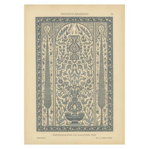 Persian-Arabic Glazed Clay Artistry from Dolmetsch's 1887 Compilation