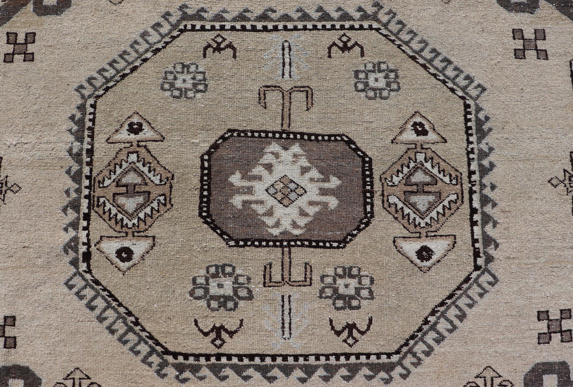 Persian Ardebil Carpet with three Octagon Medallions & Stylized Tribal Motifs For Sale 7