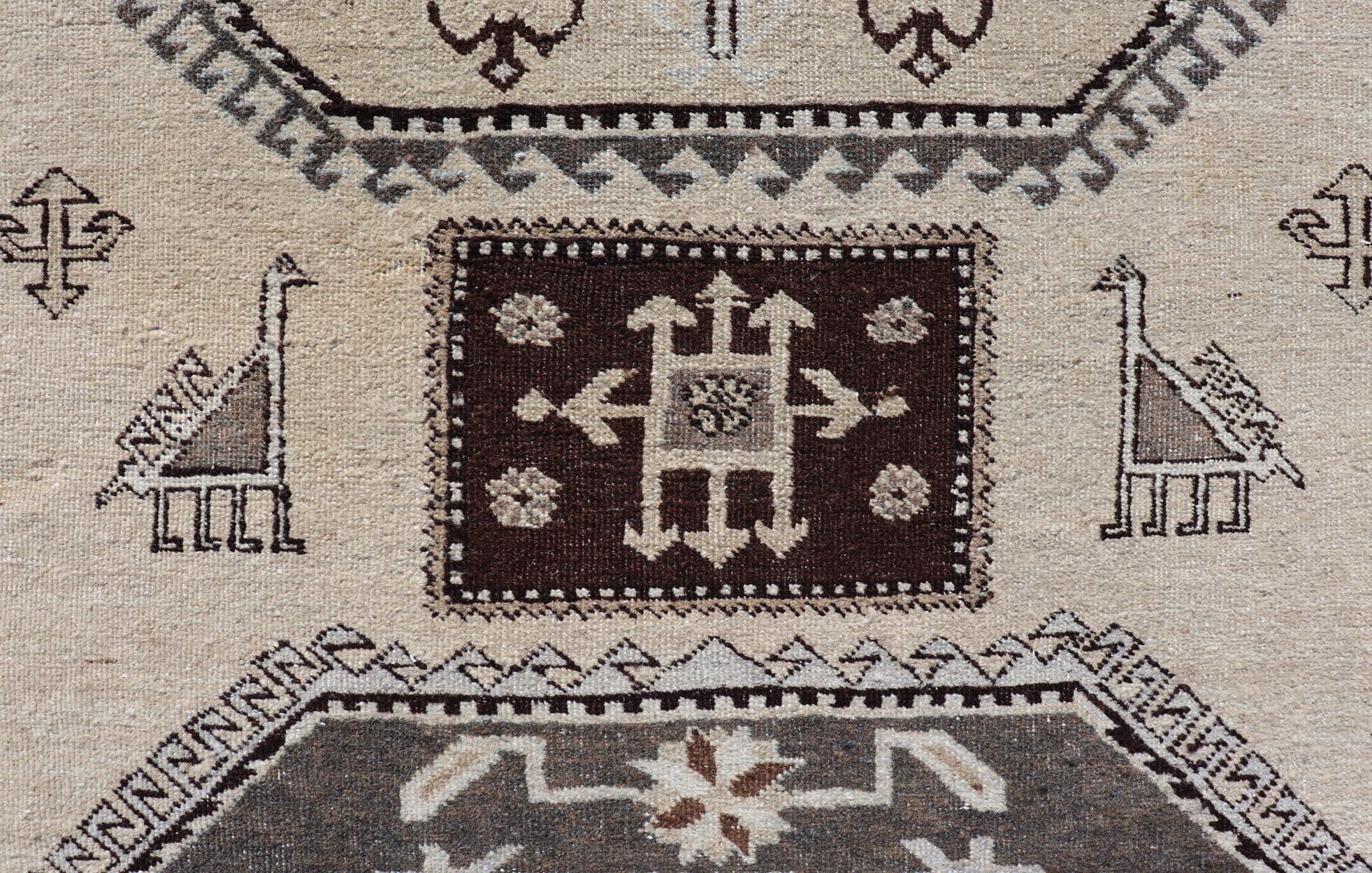 Persian Ardebil Carpet with three Octagon Medallions & Stylized Tribal Motifs For Sale 8