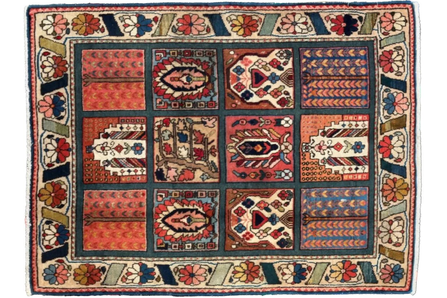 Persischer Flächenteppich - Bakhtiar Design - 10713 (Stammeskunst) im Angebot