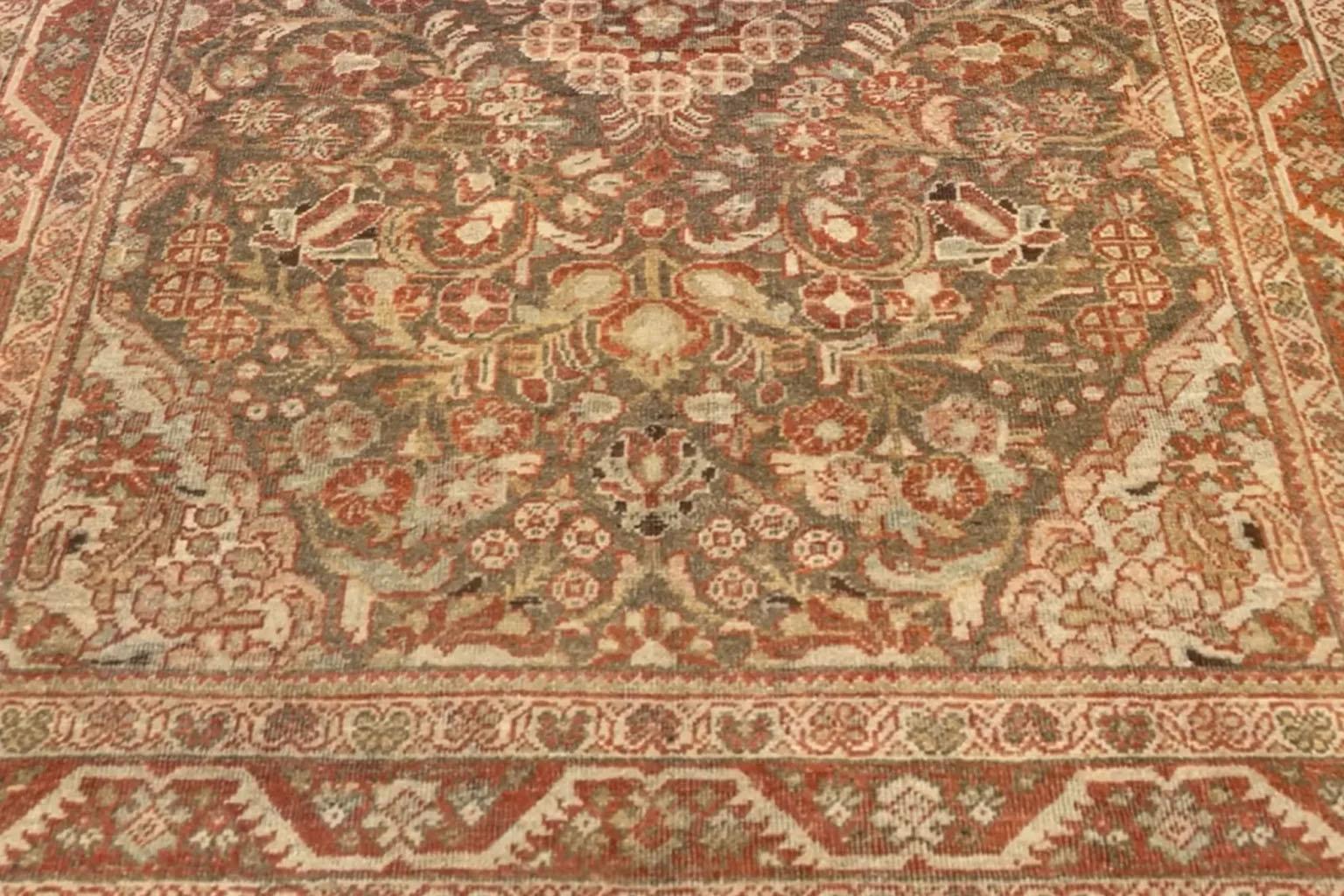 Alfombra Persa - Diseño Mahal - Verde Marfil Rojo en Excelente estado para la venta en Dallas, TX