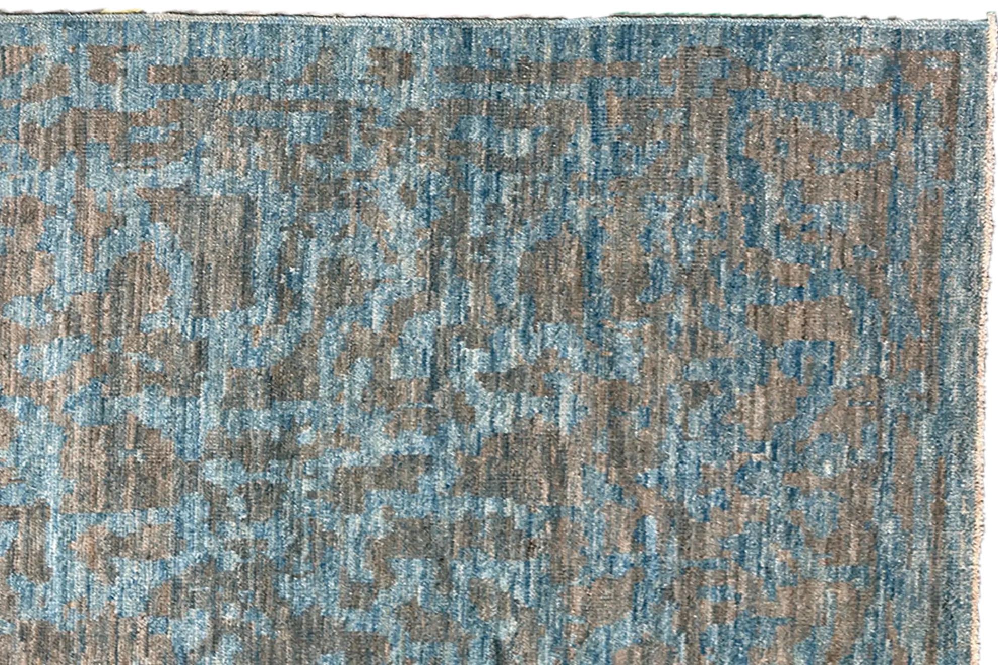 20ième siècle Tapis persan - Sultanabad Design - Bleu et ivoire en vente