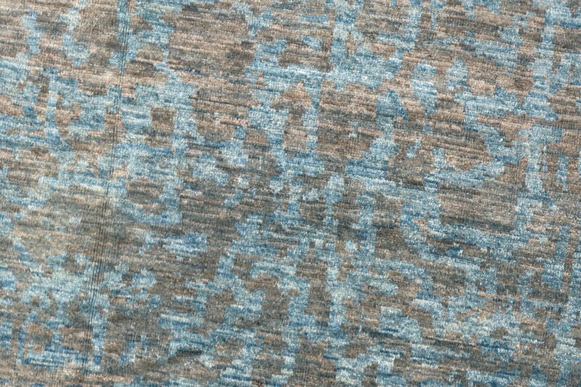 Laine Tapis persan - Sultanabad Design - Bleu et ivoire en vente
