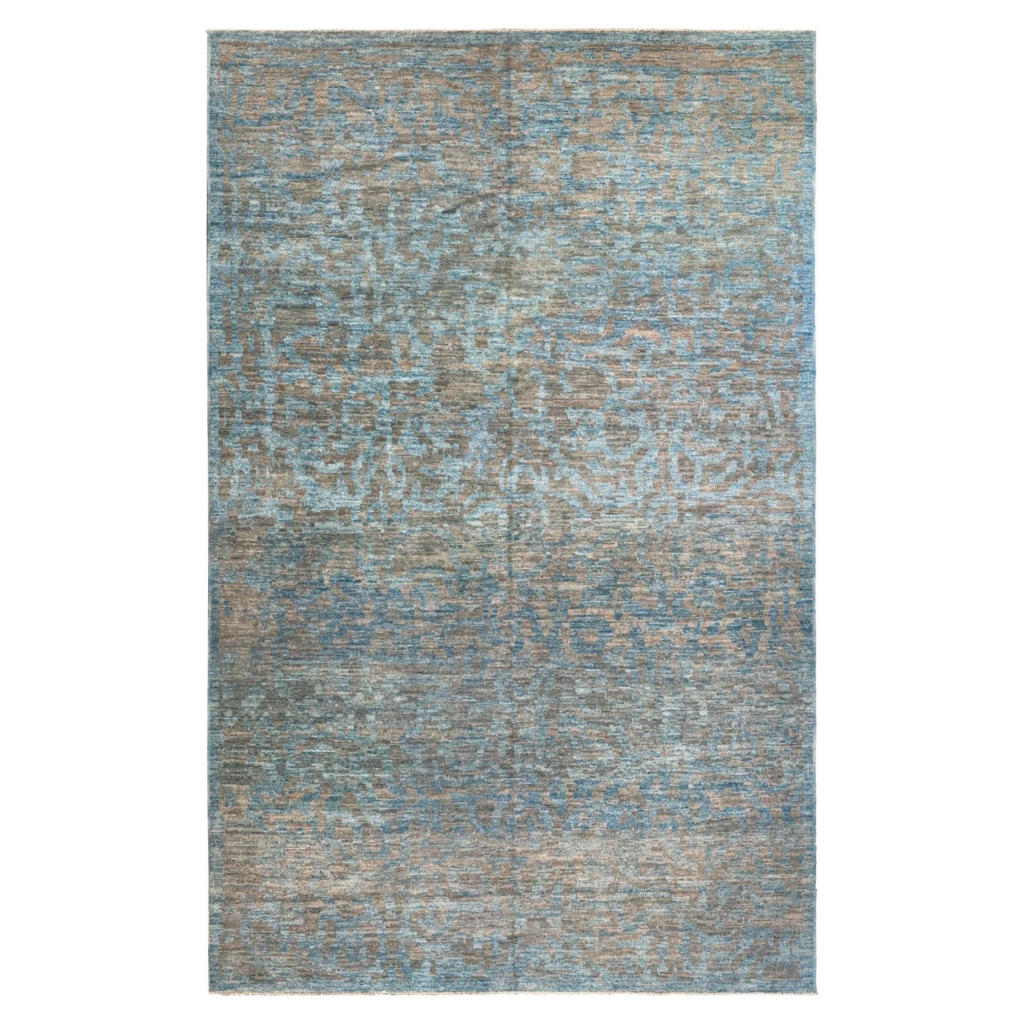 Tapis persan - Sultanabad Design - Bleu et ivoire en vente