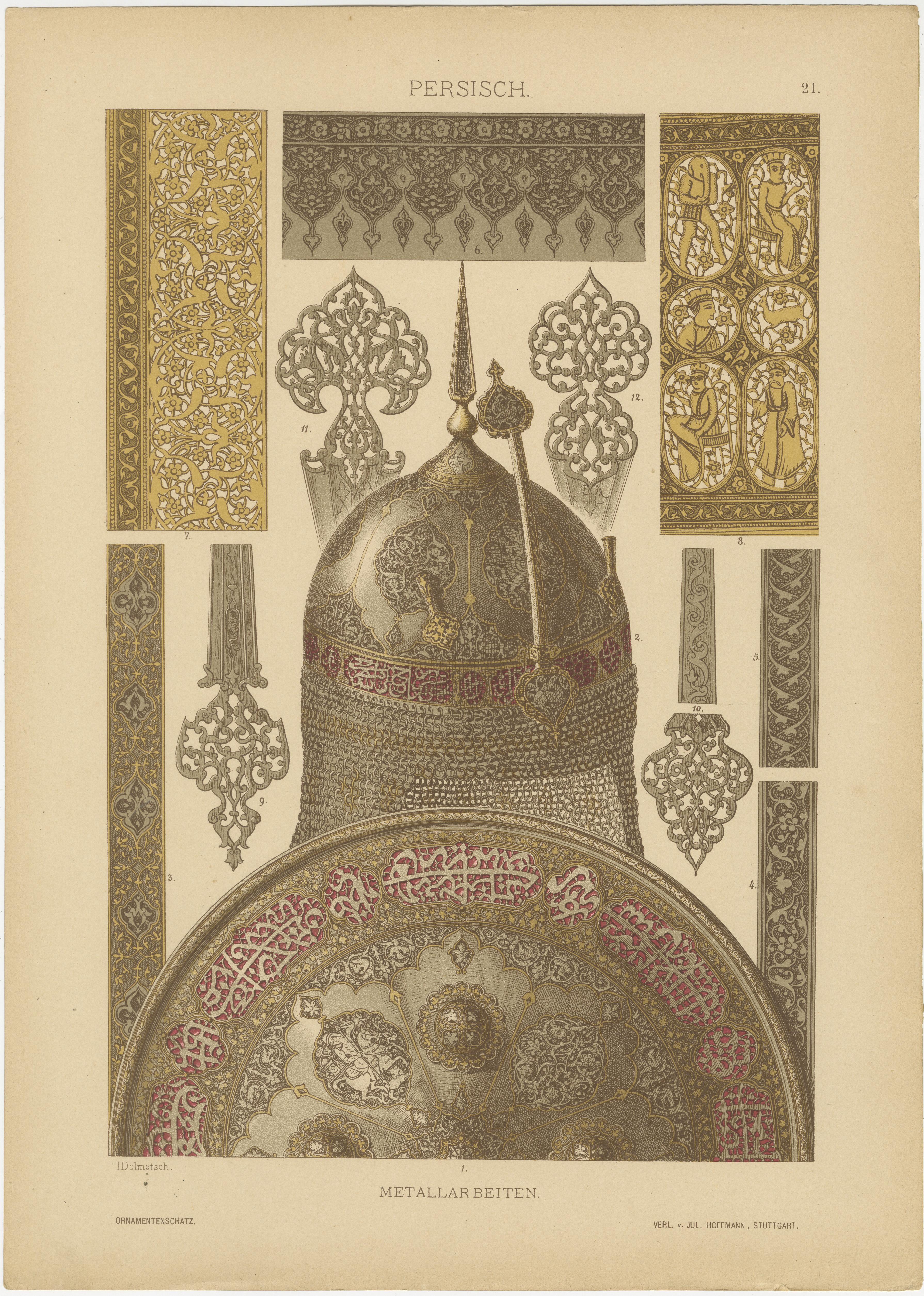 Persische künstlerische Exzellenz in Dolmetschs Ornamental Archive von 1887 (Papier) im Angebot
