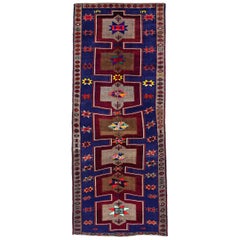 Alfombras Persas Azerbaiyán Circa 1910 - Lana Azul Marrón Marfil Amarillo - 91206