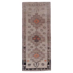Persische Aserbaidschan Teppiche - Wolle Schwarz Braun Elfenbein Orange - 91602