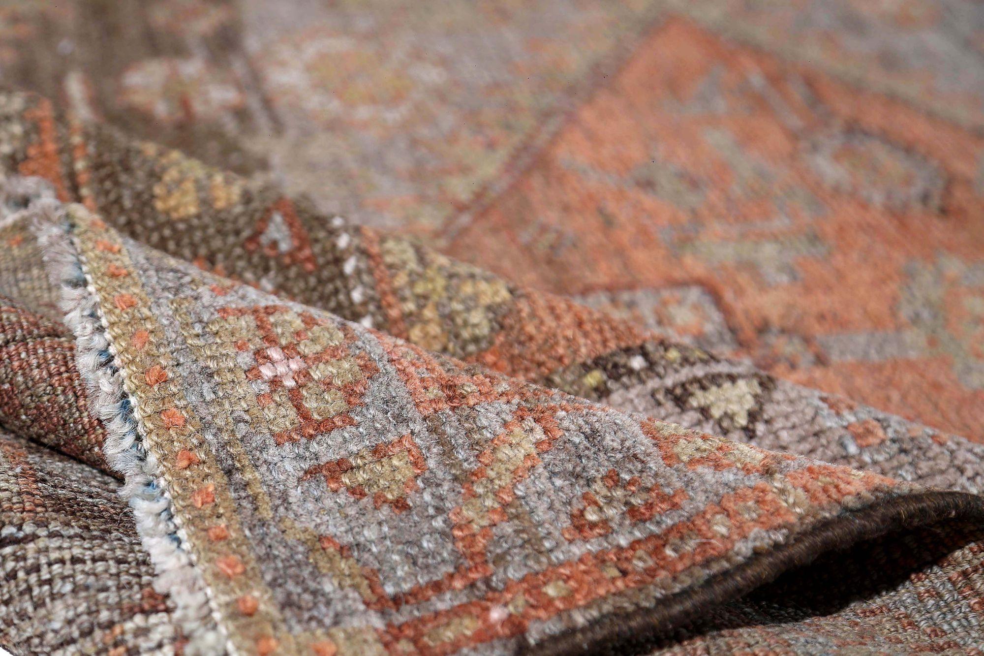Irakien Tapis persans d'Azerbaïdjan - Motif bleu rouge en laine - 96666 en vente