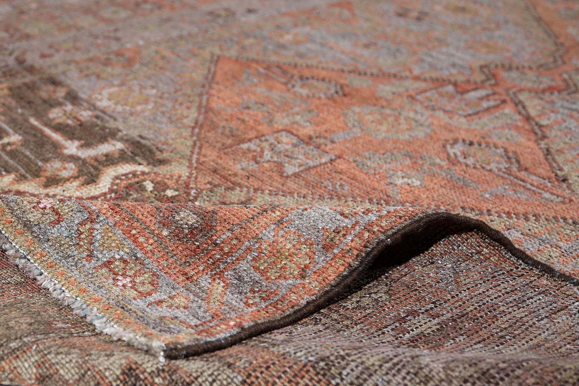 20ième siècle Tapis persans d'Azerbaïdjan - Motif bleu rouge en laine - 96666 en vente