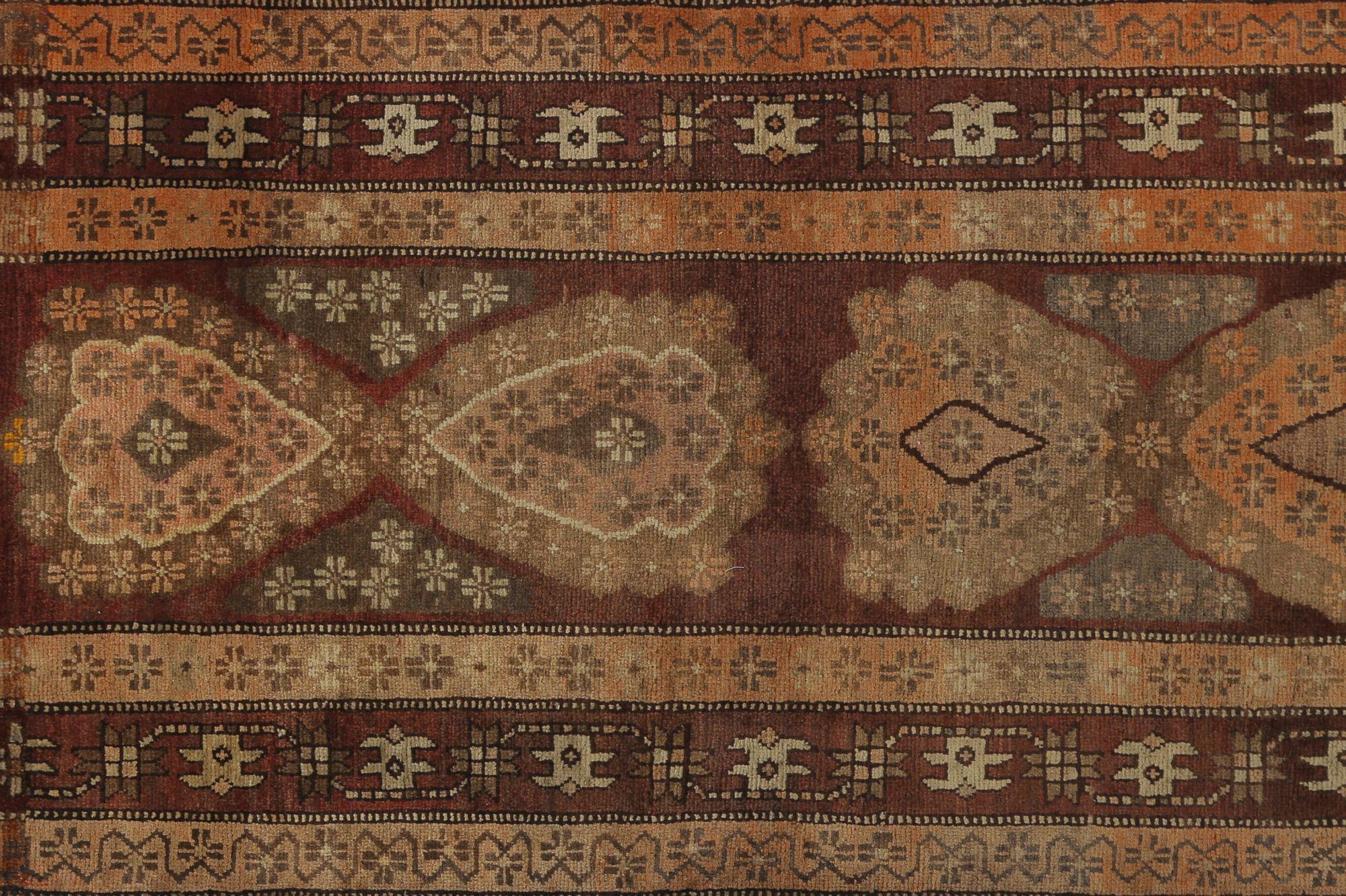 Tappeti persiani Azerbaijan - Lana Marrone Avorio Taupe Design - 98001 In condizioni ottime in vendita a Dallas, TX